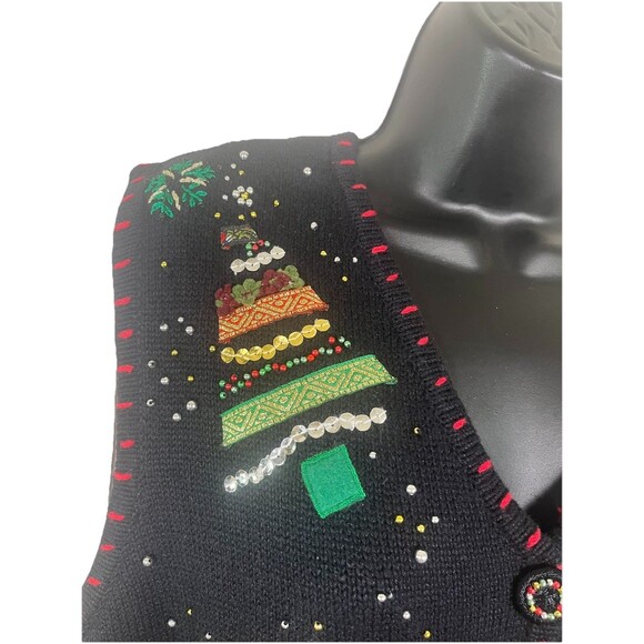 Original Studio Joy 90s Vintage Ugly Christmas Festive Holiday Sweater Vest XL - Picture 3 of 16